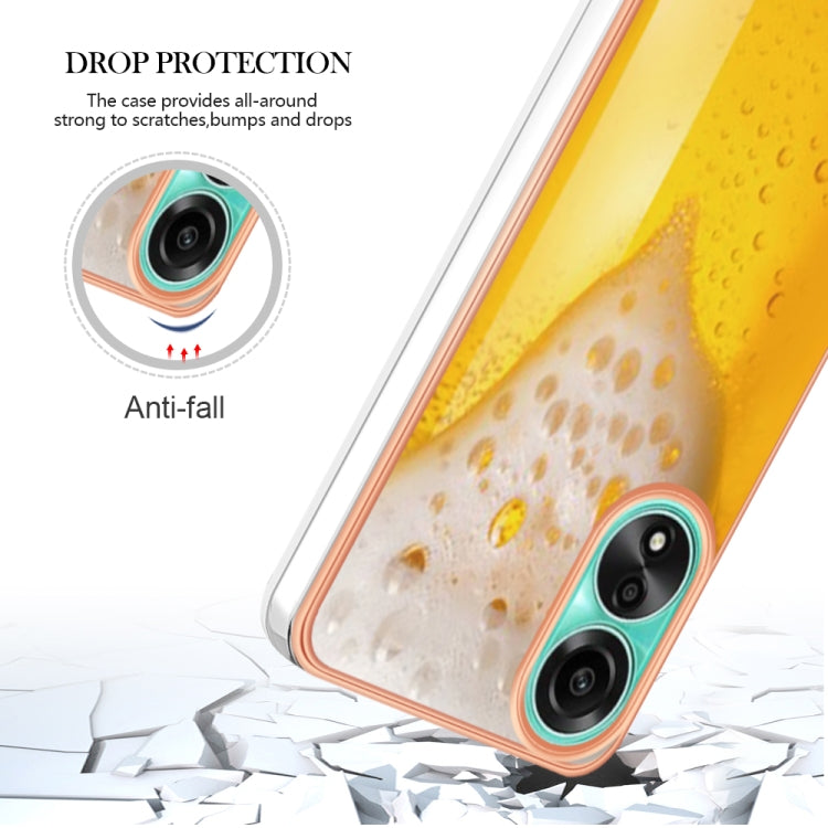 For OPPO A78 4G Electroplating Marble Dual-side IMD Phone Case(Draft Beer)