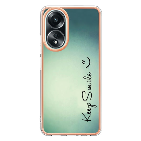 For OPPO A58 4G Electroplating Marble Dual-side IMD Phone Case(Smile)