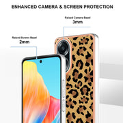 For OPPO A58 4G Electroplating Marble Dual-side IMD Phone Case(Leopard Print)