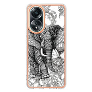 For OPPO A58 4G Electroplating Marble Dual-side IMD Phone Case(Totem Elephant)