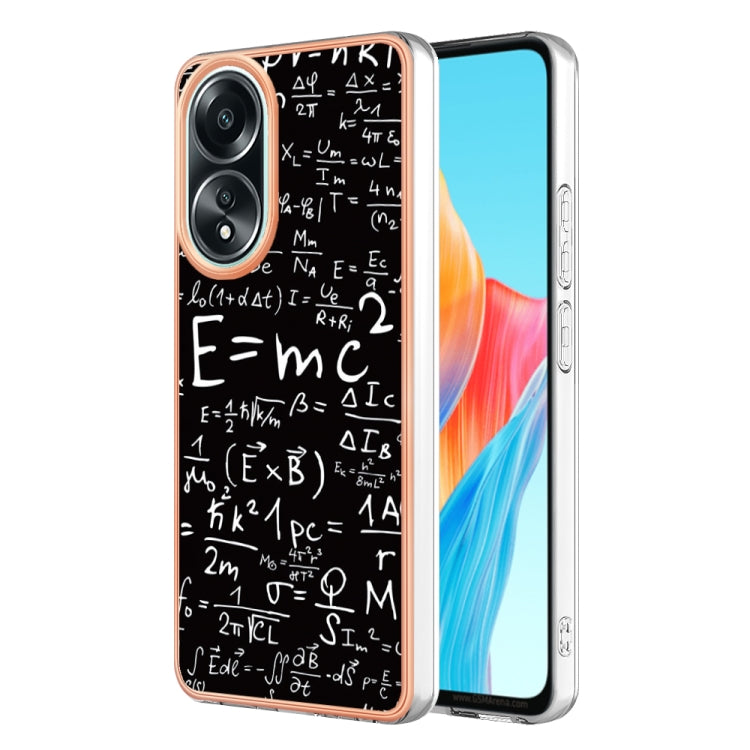 For OPPO A58 4G Electroplating Marble Dual-side IMD Phone Case(Equation)