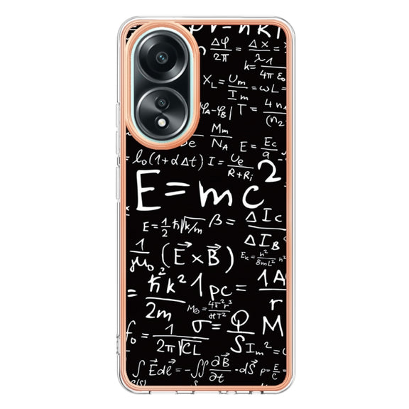 For OPPO A58 4G Electroplating Marble Dual-side IMD Phone Case(Equation)