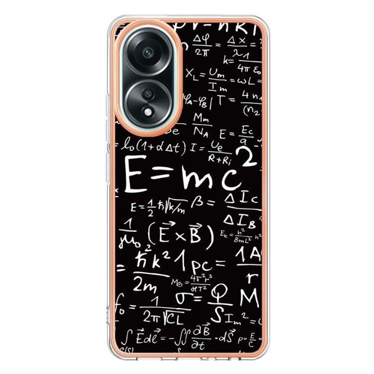 For OPPO A58 4G Electroplating Marble Dual-side IMD Phone Case(Equation)