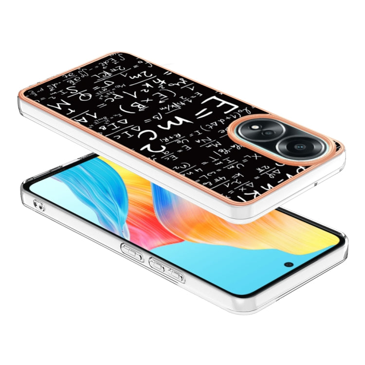 For OPPO A58 4G Electroplating Marble Dual-side IMD Phone Case(Equation)