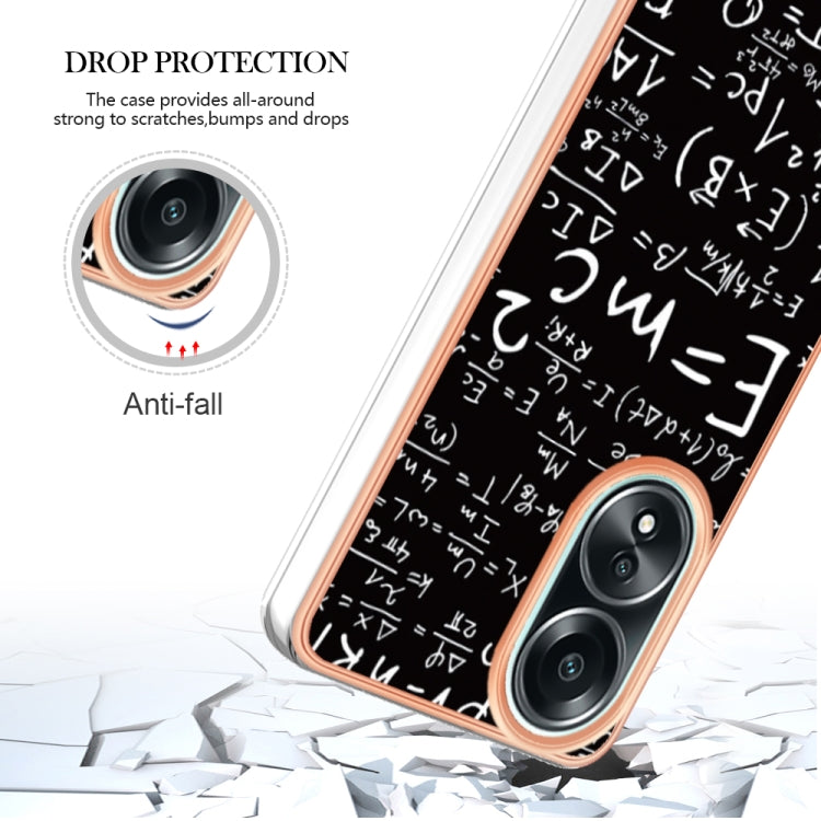 For OPPO A58 4G Electroplating Marble Dual-side IMD Phone Case(Equation)