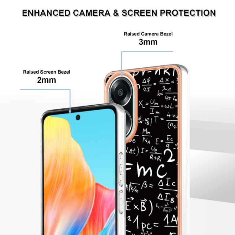 For OPPO A58 4G Electroplating Marble Dual-side IMD Phone Case(Equation)
