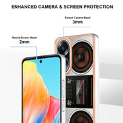 For OPPO A58 4G Electroplating Marble Dual-side IMD Phone Case(Retro Radio)