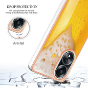 For OPPO A58 4G Electroplating Marble Dual-side IMD Phone Case(Draft Beer)