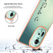 For OPPO Reno11 5G Global Electroplating Marble Dual-side IMD Phone Case(Smile)