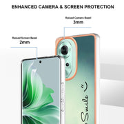 For OPPO Reno11 5G Global Electroplating Marble Dual-side IMD Phone Case(Smile)