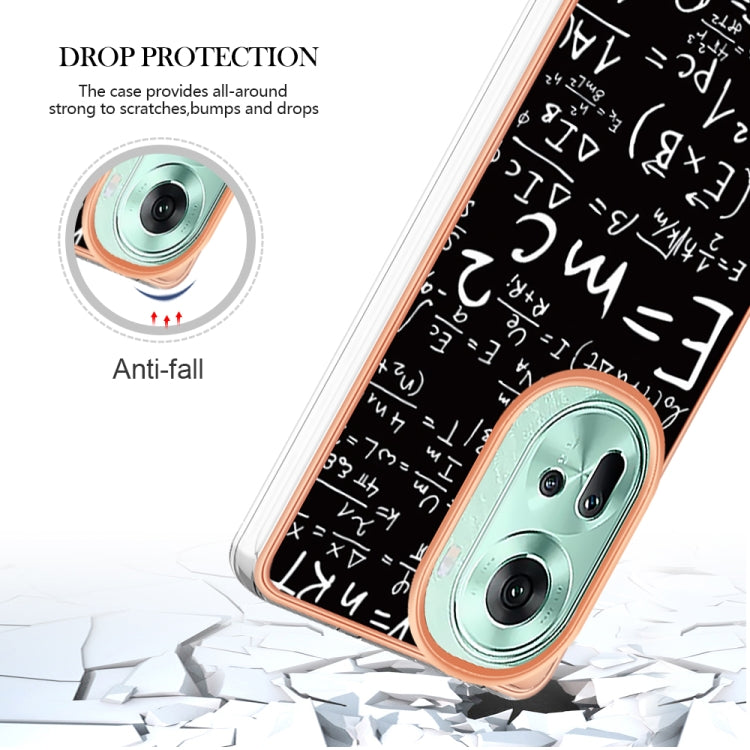 For OPPO Reno11 5G Global Electroplating Marble Dual-side IMD Phone Case(Equation)