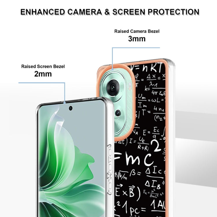 For OPPO Reno11 5G Global Electroplating Marble Dual-side IMD Phone Case(Equation)