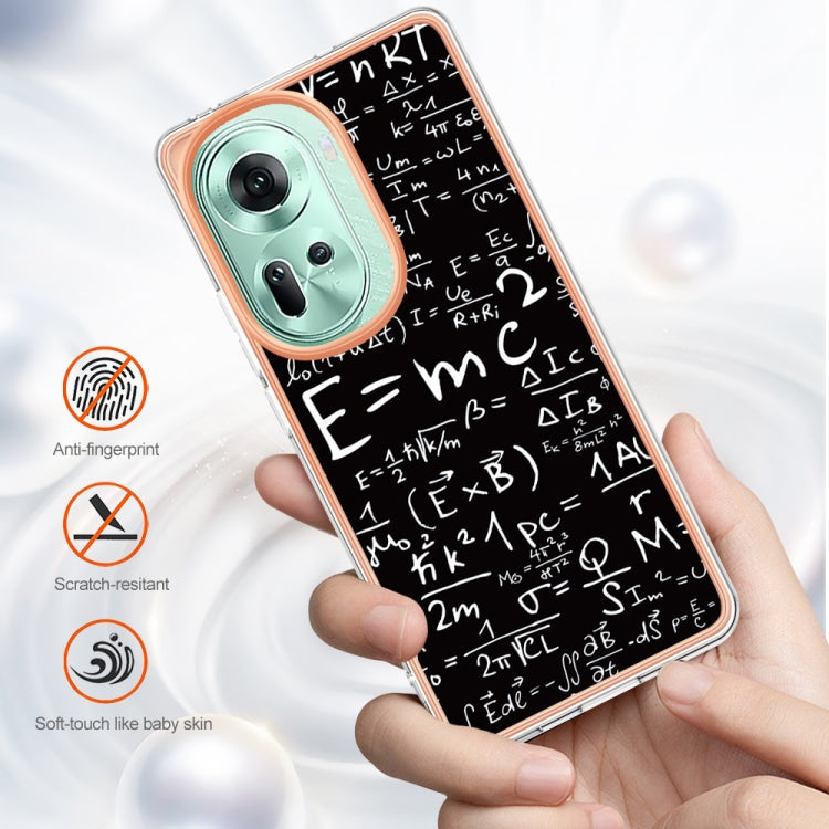 For OPPO Reno11 5G Global Electroplating Marble Dual-side IMD Phone Case(Equation)