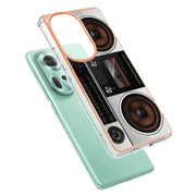 For OPPO Reno11 5G Global Electroplating Marble Dual-side IMD Phone Case(Retro Radio)