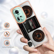 For OPPO Reno11 5G Global Electroplating Marble Dual-side IMD Phone Case(Retro Radio)