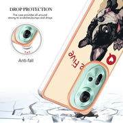 For OPPO Reno11 5G Global Electroplating Marble Dual-side IMD Phone Case(Lucky Dog)