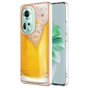 For OPPO Reno11 5G Global Electroplating Marble Dual-side IMD Phone Case(Draft Beer)