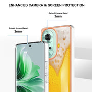 For OPPO Reno11 5G Global Electroplating Marble Dual-side IMD Phone Case(Draft Beer)