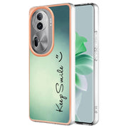 For OPPO Reno11 Pro 5G Global Electroplating Marble Dual-side IMD Phone Case(Smile)