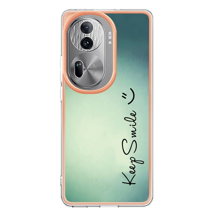 For OPPO Reno11 Pro 5G Global Electroplating Marble Dual-side IMD Phone Case(Smile)
