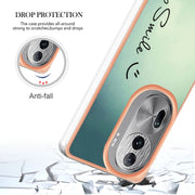 For OPPO Reno11 Pro 5G Global Electroplating Marble Dual-side IMD Phone Case(Smile)