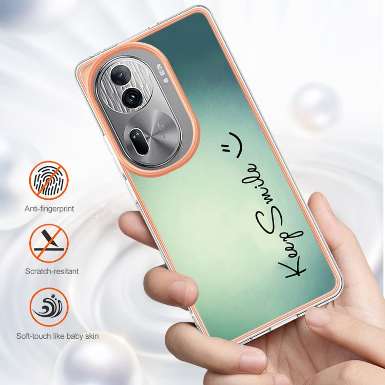 For OPPO Reno11 Pro 5G Global Electroplating Marble Dual-side IMD Phone Case(Smile)