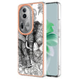 For OPPO Reno11 Pro 5G Global Electroplating Marble Dual-side IMD Phone Case(Totem Elephant) - Reno11 Pro Cases by PMC TechLife | Online Shopping South Africa | PMC TechLife | Buy Now Pay Later Mobicred