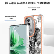For OPPO Reno11 Pro 5G Global Electroplating Marble Dual-side IMD Phone Case(Totem Elephant)