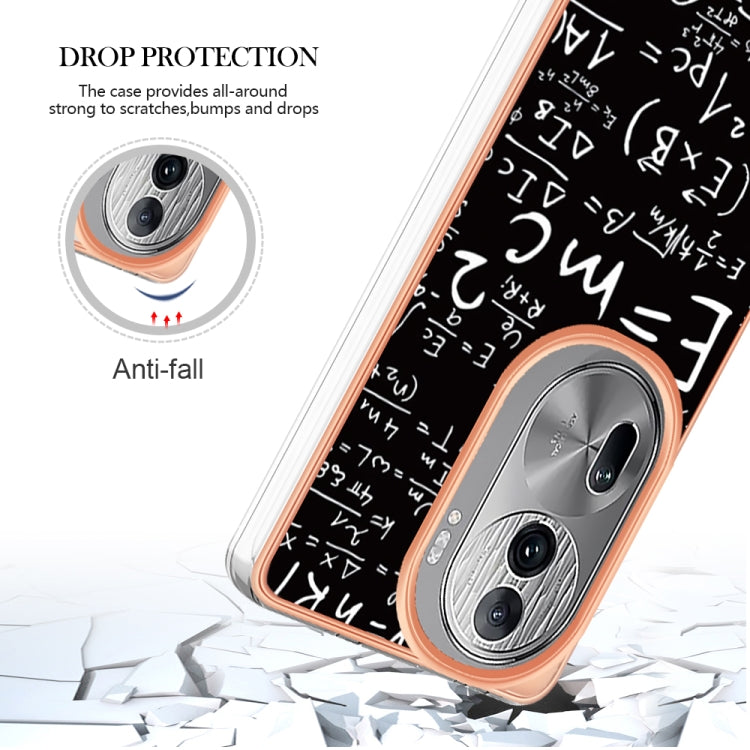 For OPPO Reno11 Pro 5G Global Electroplating Marble Dual-side IMD Phone Case(Equation)