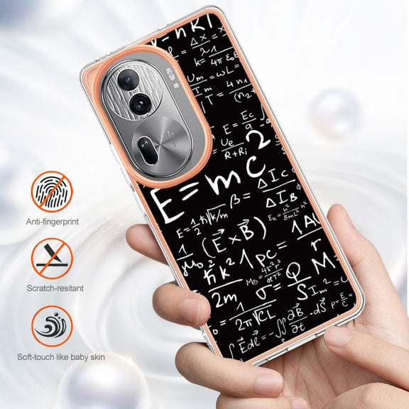 For OPPO Reno11 Pro 5G Global Electroplating Marble Dual-side IMD Phone Case(Equation)