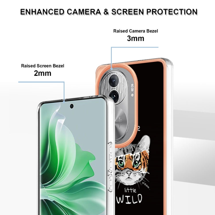 For OPPO Reno11 Pro 5G Global Electroplating Marble Dual-side IMD Phone Case(Natural Growth)