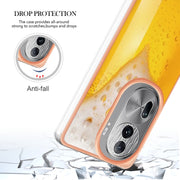 For OPPO Reno11 Pro 5G Global Electroplating Marble Dual-side IMD Phone Case(Draft Beer)