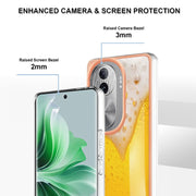 For OPPO Reno11 Pro 5G Global Electroplating Marble Dual-side IMD Phone Case(Draft Beer)