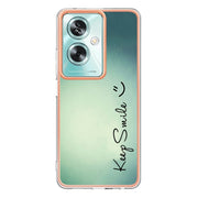 For OPPO A79 5G Global Electroplating Marble Dual-side IMD Phone Case(Smile)