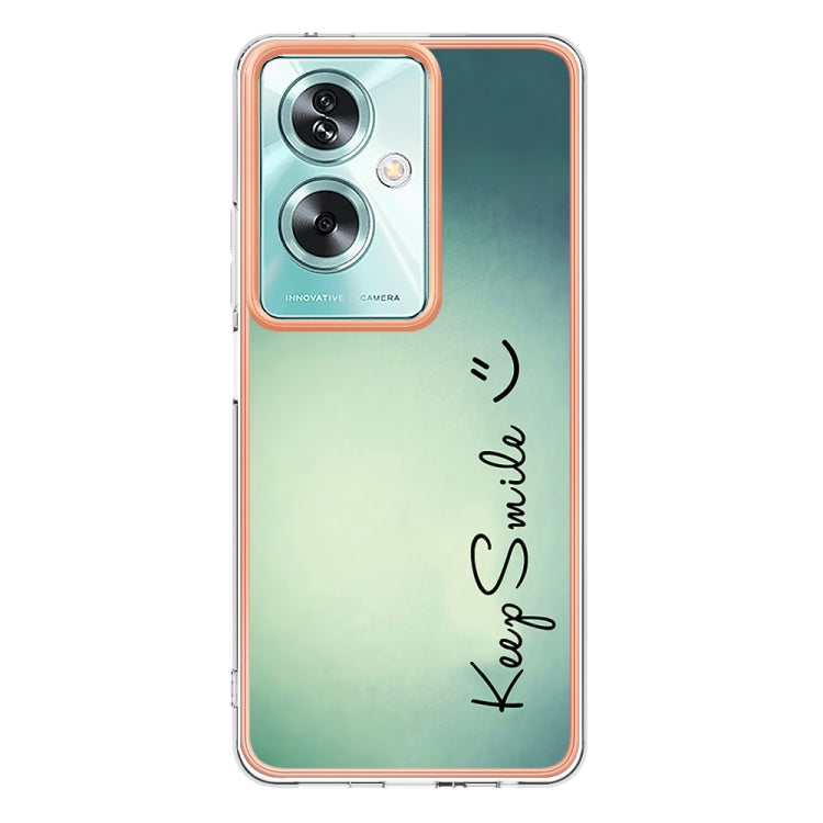 For OPPO A79 5G Global Electroplating Marble Dual-side IMD Phone Case(Smile)