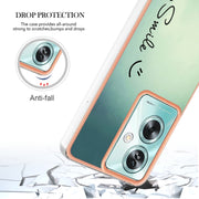 For OPPO A79 5G Global Electroplating Marble Dual-side IMD Phone Case(Smile)