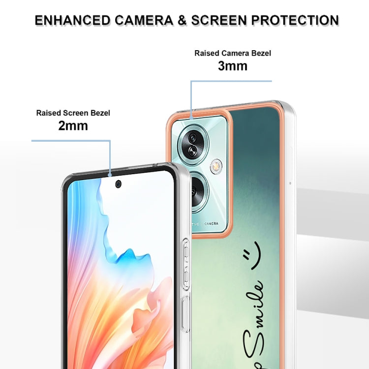 For OPPO A79 5G Global Electroplating Marble Dual-side IMD Phone Case(Smile)