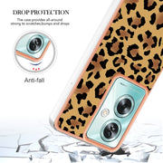 For OPPO A79 5G Global Electroplating Marble Dual-side IMD Phone Case(Leopard Print)