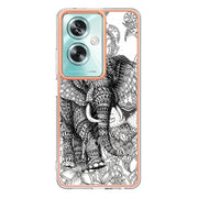 For OPPO A79 5G Global Electroplating Marble Dual-side IMD Phone Case(Totem Elephant)