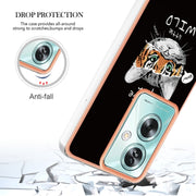 For OPPO A79 5G Global Electroplating Marble Dual-side IMD Phone Case(Natural Growth)