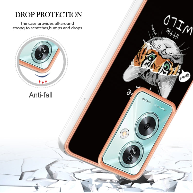 For OPPO A79 5G Global Electroplating Marble Dual-side IMD Phone Case(Natural Growth)