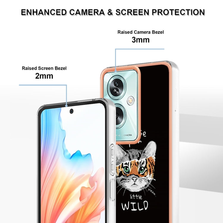 For OPPO A79 5G Global Electroplating Marble Dual-side IMD Phone Case(Natural Growth)