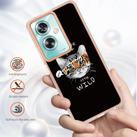 For OPPO A79 5G Global Electroplating Marble Dual-side IMD Phone Case(Natural Growth)