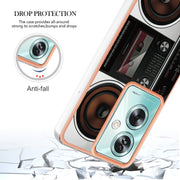 For OPPO A79 5G Global Electroplating Marble Dual-side IMD Phone Case(Retro Radio)