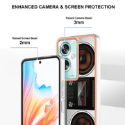 For OPPO A79 5G Global Electroplating Marble Dual-side IMD Phone Case(Retro Radio)