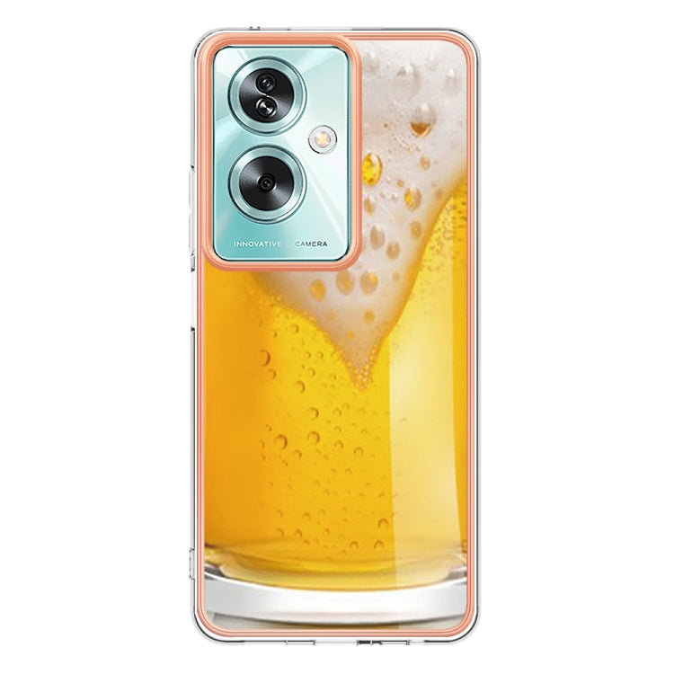 For OPPO A79 5G Global Electroplating Marble Dual-side IMD Phone Case(Draft Beer)