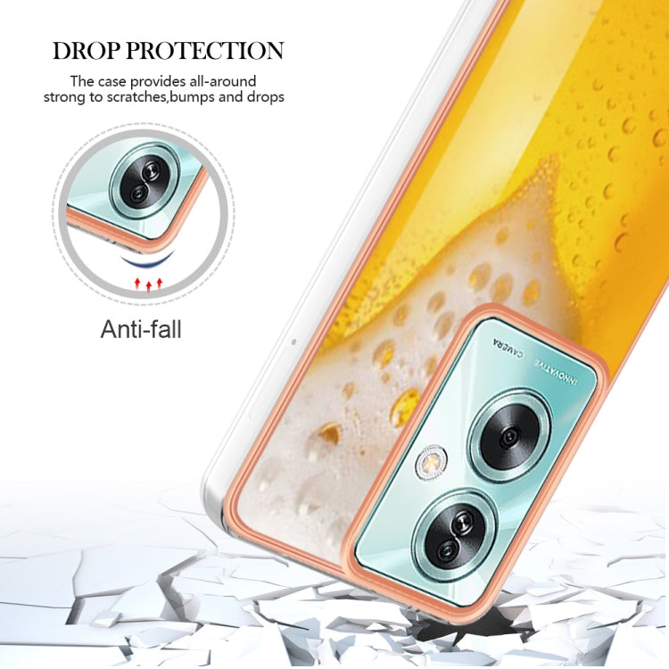 For OPPO A79 5G Global Electroplating Marble Dual-side IMD Phone Case(Draft Beer)
