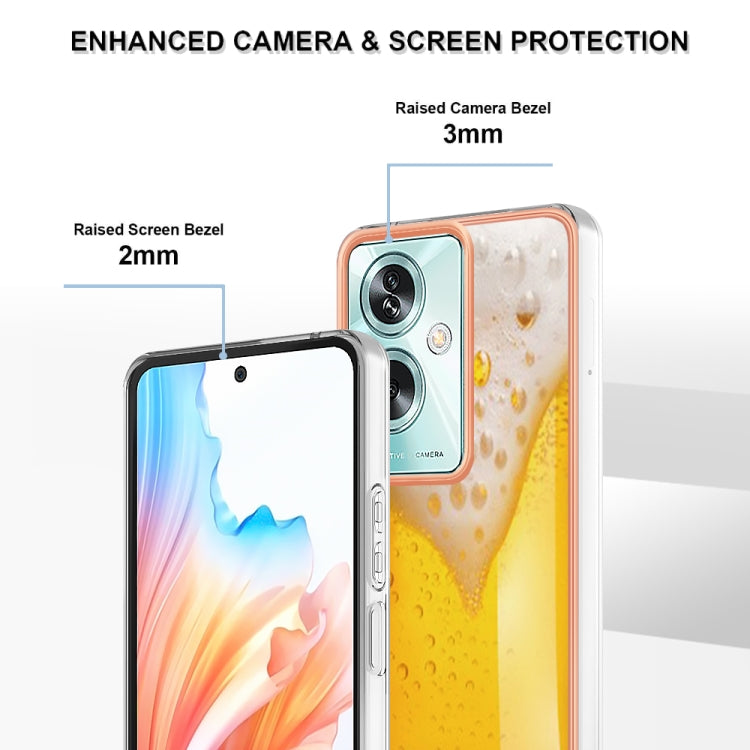 For OPPO A79 5G Global Electroplating Marble Dual-side IMD Phone Case(Draft Beer)