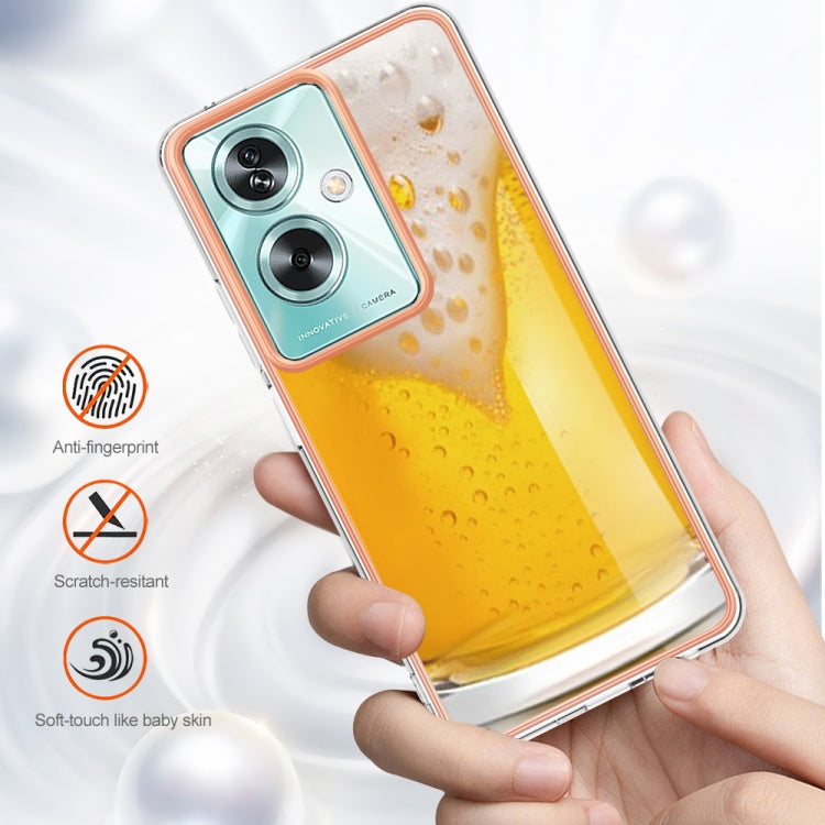 For OPPO A79 5G Global Electroplating Marble Dual-side IMD Phone Case(Draft Beer)