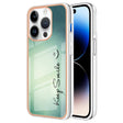 For iPhone 16 Pro Electroplating Marble Dual-side IMD Phone Case(Smile) - iPhone 16 Pro Cases by PMC TechLife | Online Shopping South Africa | PMC TechLife | Buy Now Pay Later Mobicred